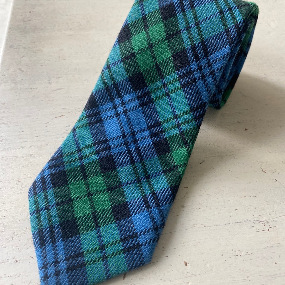 Vintage Locharron Scottish 100% New Wool Tartan Tie Plaid Campbell Ancient